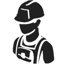 icon of worker black in graphic